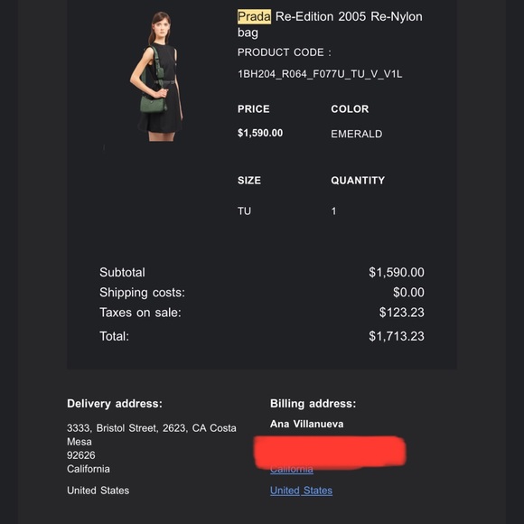 Prada Re-Edition 2005 Re-Nylon bag Emerald - Picture 9 of 9